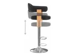 Bancos de bar 2 pcs madeira curvada e couro artificial preto