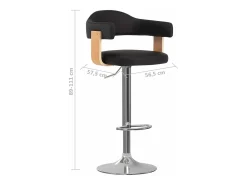 Bancos de bar 2 pcs madeira curvada e couro artificial preto