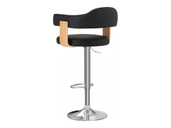 Bancos de bar 2 pcs madeira curvada e couro artificial preto