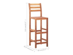 Bancos de bar 2 pcs madeira de acácia maciça