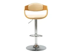 Bancos de bar 2 pcs madeira curvada e couro artificial creme PT528390