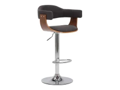 Bancos de bar 2 pcs madeira curvada e tecido cinzento PT119449
