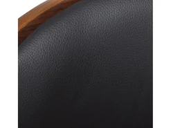 Bancos de bar 2 pcs madeira curvada e couro artificial preto