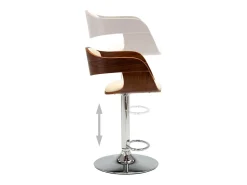 Bancos de bar 2 pcs madeira curvada e couro artificial creme