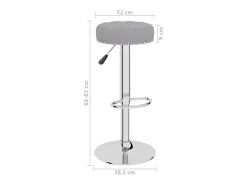 Bancos de bar 2 pcs tecido cinzento