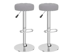 Bancos de bar 2 pcs tecido cinzento
