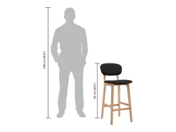 Bancos de bar 2 pcs tecido preto