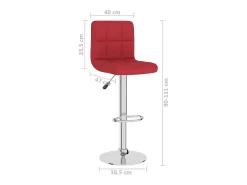Bancos de bar 2 pcs tecido vermelho tinto