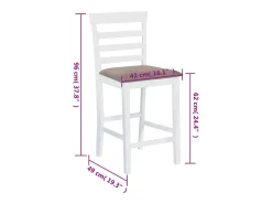 Bancos de bar 2 pcs tecido branco