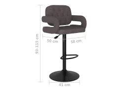 Bancos de bar 2 pcs tecido cinzento-acastanhado