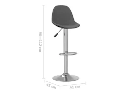 Bancos de bar 2 pcs tecido cinzento-escuro