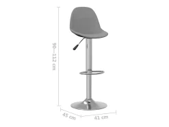 Bancos de bar 2 pcs tecido cinzento