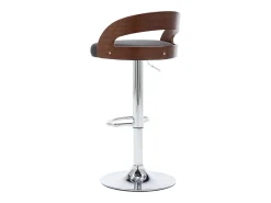 Bancos de bar 2 pcs tecido cinzento-escuro e madeira curvada