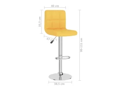 Bancos de bar 2 pcs tecido amarelo mostarda