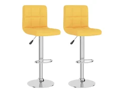 Bancos de bar 2 pcs tecido amarelo mostarda