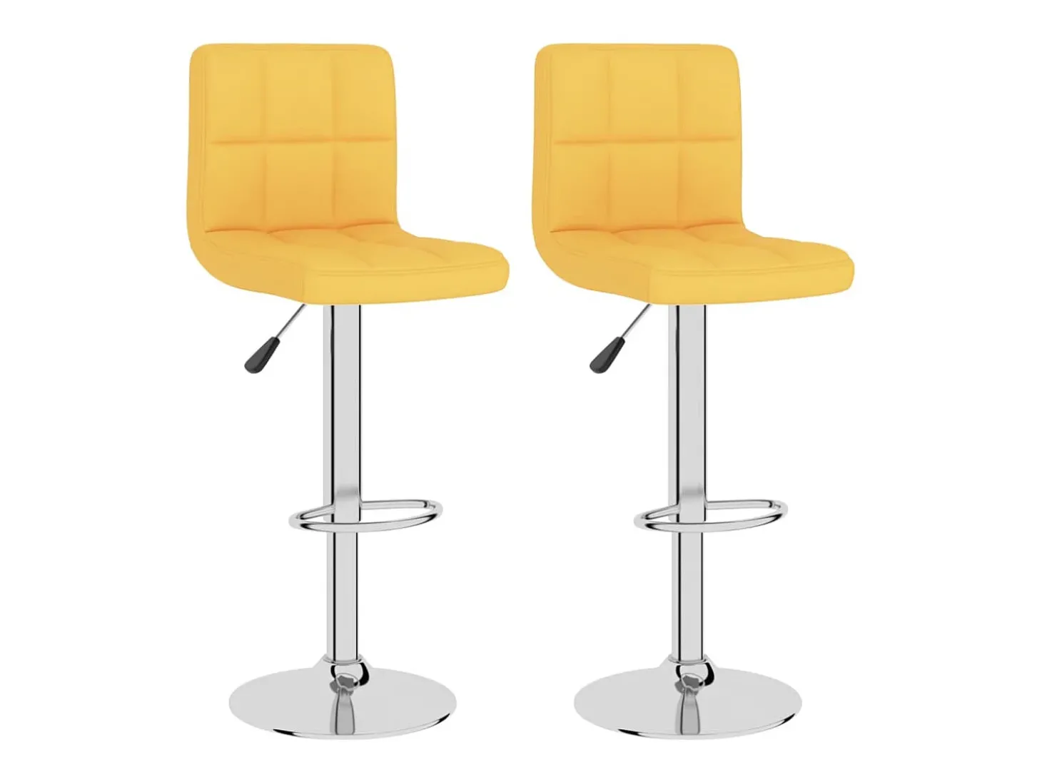 Bancos de bar 2 pcs tecido amarelo mostarda