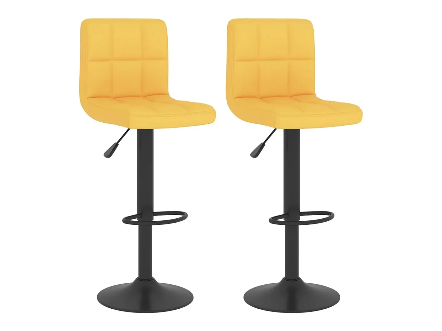 Bancos de bar 2 pcs tecido amarelo mostarda PT920381