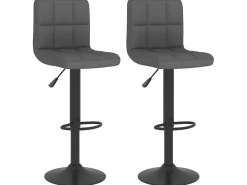 Bancos de bar 2 pcs tecido cinzento-escuro PT221509