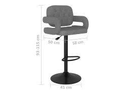 Bancos de bar 2 pcs tecido cinzento-claro