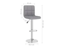 Bancos de bar 2 pcs tecido cinzento-claro
