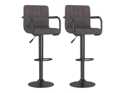 Bancos de bar 2 pcs tecido cinzento-acastanhado
