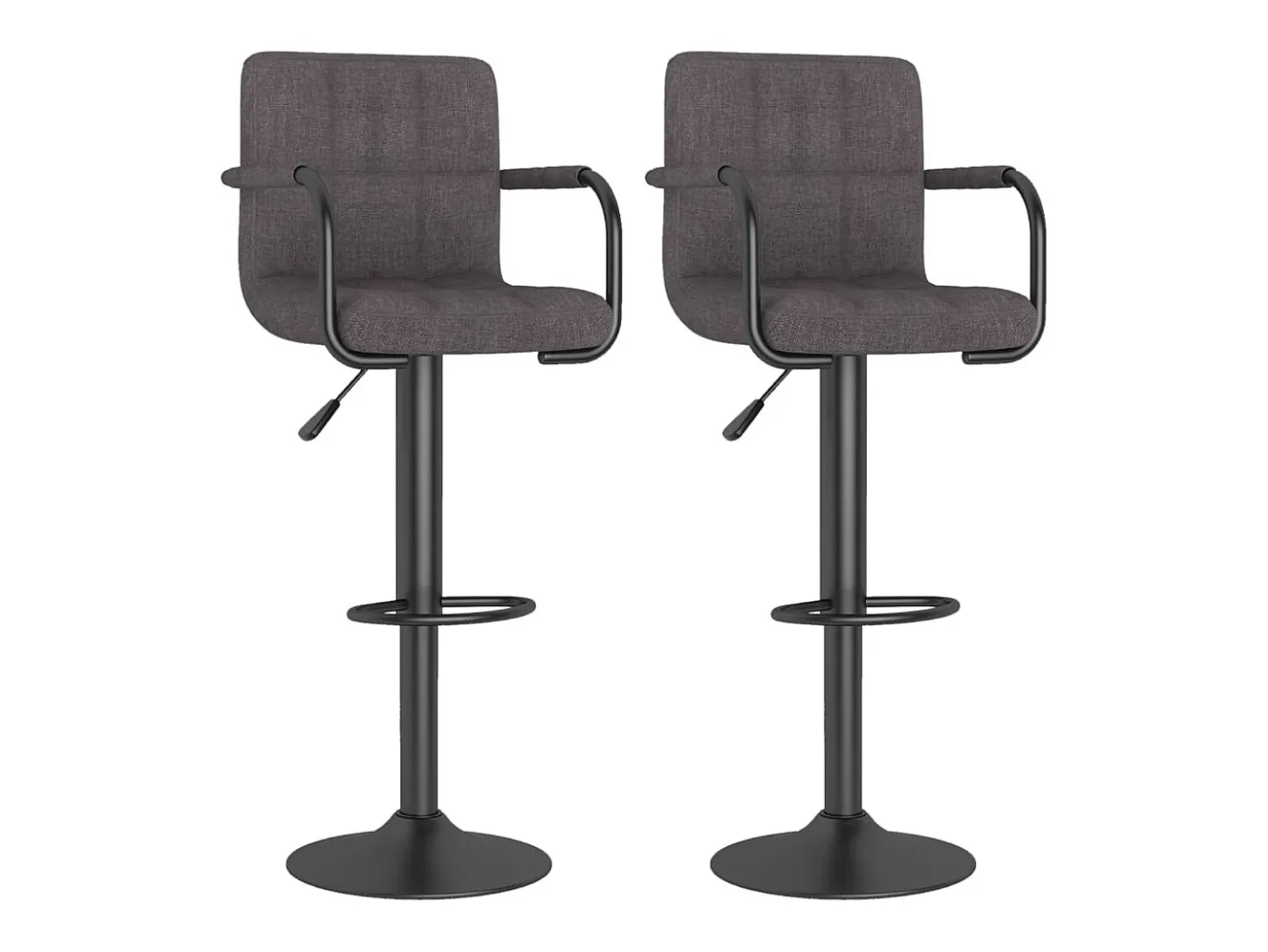 Bancos de bar 2 pcs tecido cinzento-acastanhado
