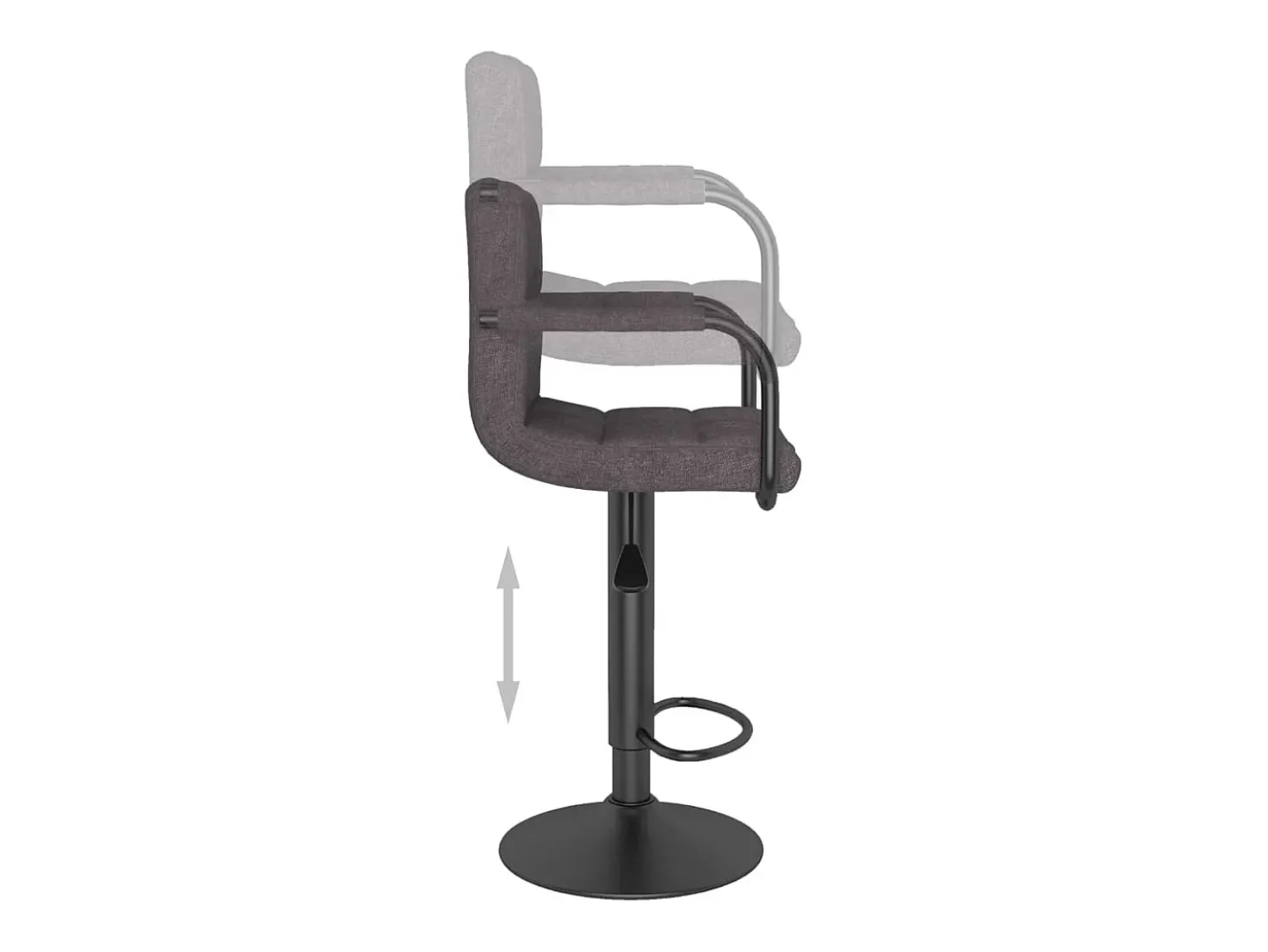 Bancos de bar 2 pcs tecido cinzento-acastanhado