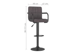 Bancos de bar 2 pcs tecido cinzento-acastanhado