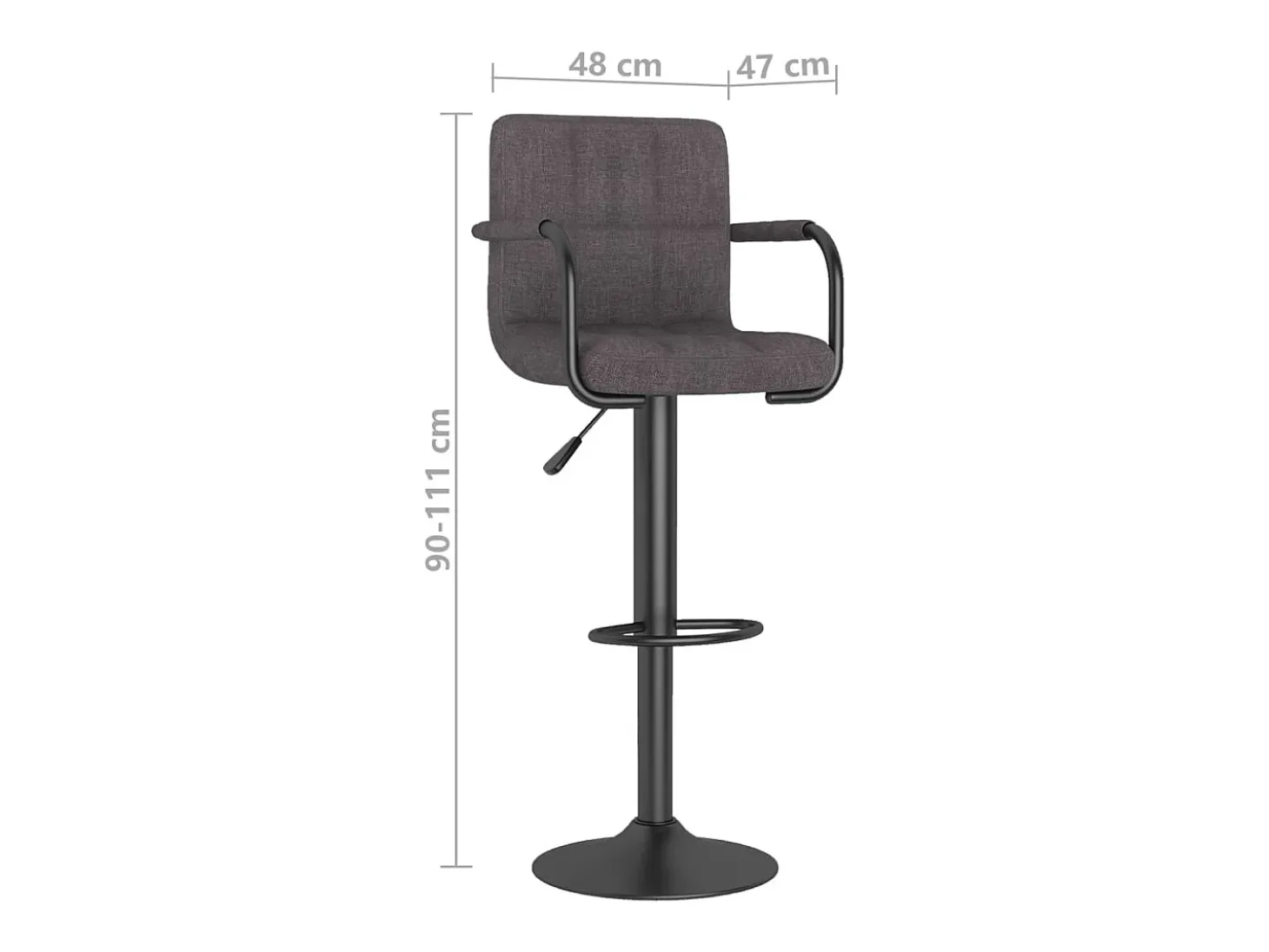 Bancos de bar 2 pcs tecido cinzento-acastanhado