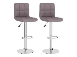 Bancos de bar 2 pcs tecido cinzento-acastanhado