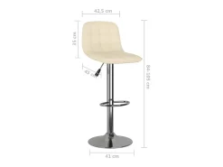 Bancos de bar 2 pcs tecido cor creme