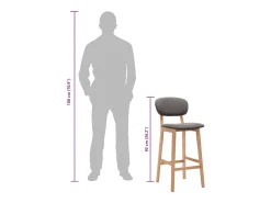 Bancos de bar 2 pcs tecido cinzento-claro