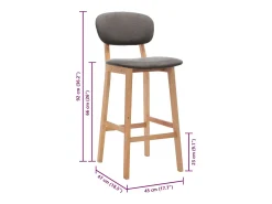 Bancos de bar 2 pcs tecido cinzento-claro