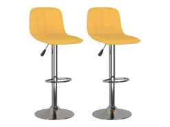 Bancos de bar 2 pcs tecido amarelo