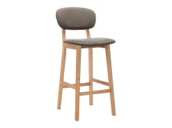 Bancos de bar 2 pcs tecido cinzento-acastanhado