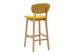 Bancos de bar 2 pcs tecido amarelo mostarda