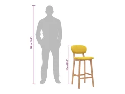 Bancos de bar 2 pcs tecido amarelo mostarda