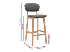 Bancos de bar 2 pcs tecido cinzento-escuro
