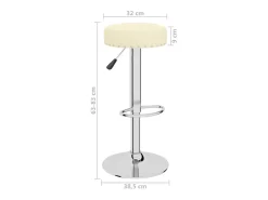 Bancos de bar 2 pcs tecido cor creme