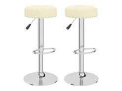 Bancos de bar 2 pcs tecido cor creme