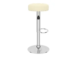 Bancos de bar 2 pcs tecido cor creme