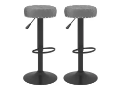 Bancos de bar 2 pcs veludo cinzento-escuro