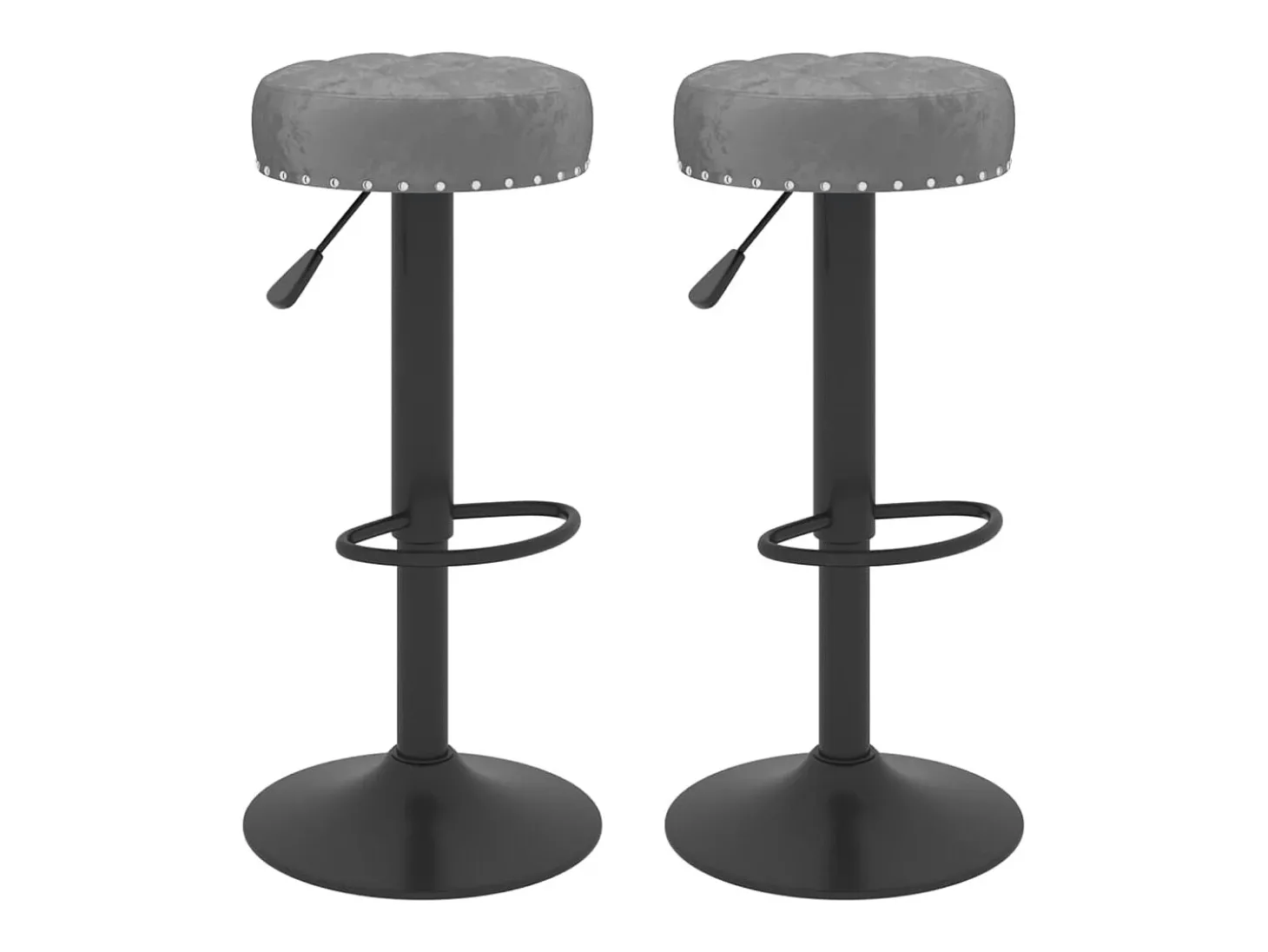 Bancos de bar 2 pcs veludo cinzento-escuro