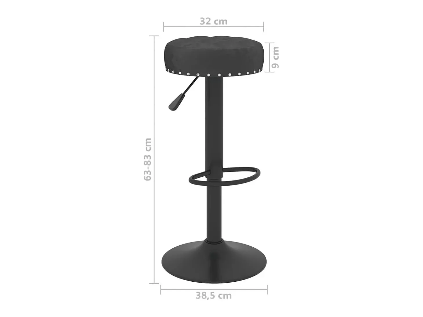 Bancos de bar 2 pcs veludo preto