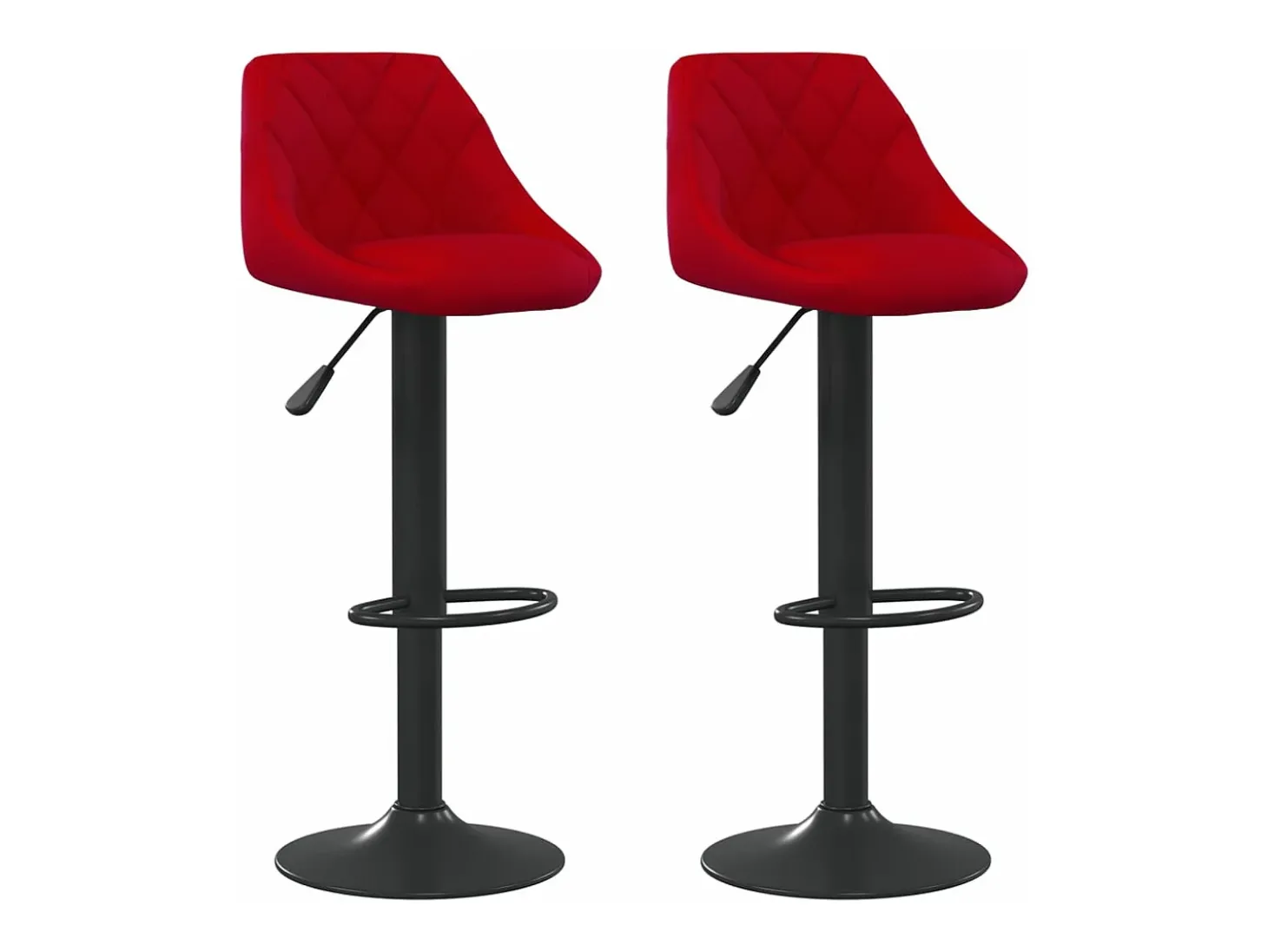 Bancos de bar 2 pcs veludo vermelho tinto