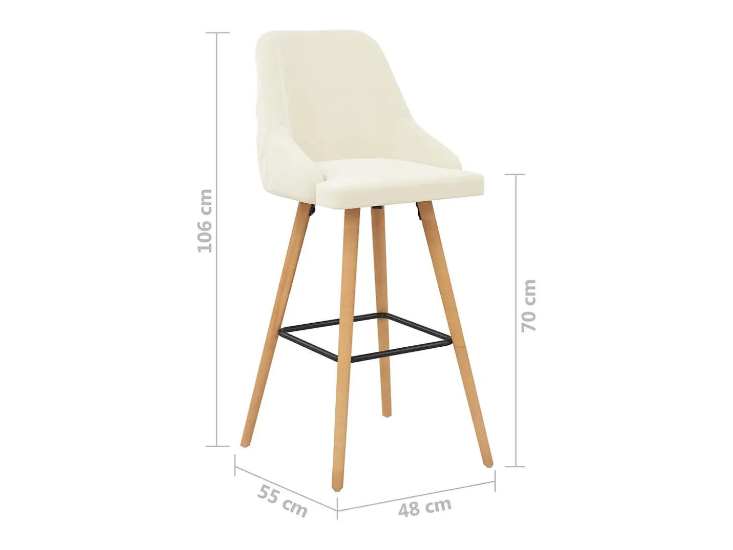 Bancos de bar 2 pcs veludo creme