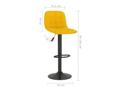 Bancos de bar 2 pcs veludo amarelo