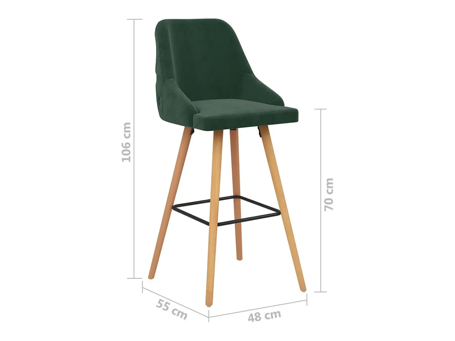Bancos de bar 2 pcs veludo verde-escuro