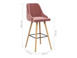 Bancos de bar 2 pcs veludo rosa