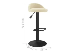 Bancos de bar 2 pcs veludo creme